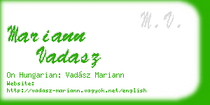 mariann vadasz business card